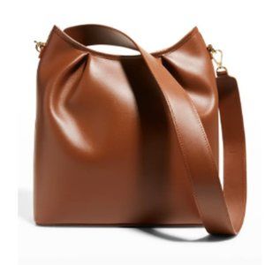 Elleme Dimple Pleated Leather Tote Bag in Cognac